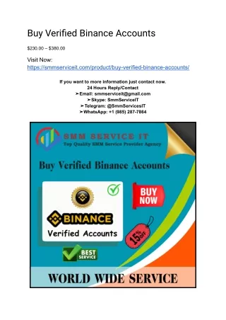 Buy Verified Binance Accounts