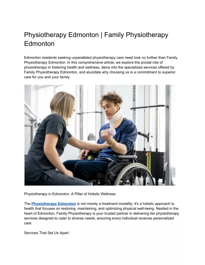 physiotherapy edmonton family physiotherapy