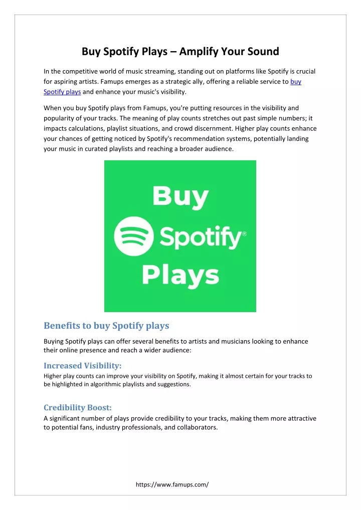 buy spotify plays amplify your sound