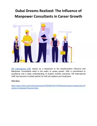 "Dubai Dreams Realized: The Influence of Manpower Consultants in Career Growth