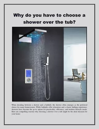 Why do you have to choose a shower over the tub