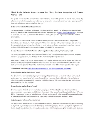 global service robotics report industry size
