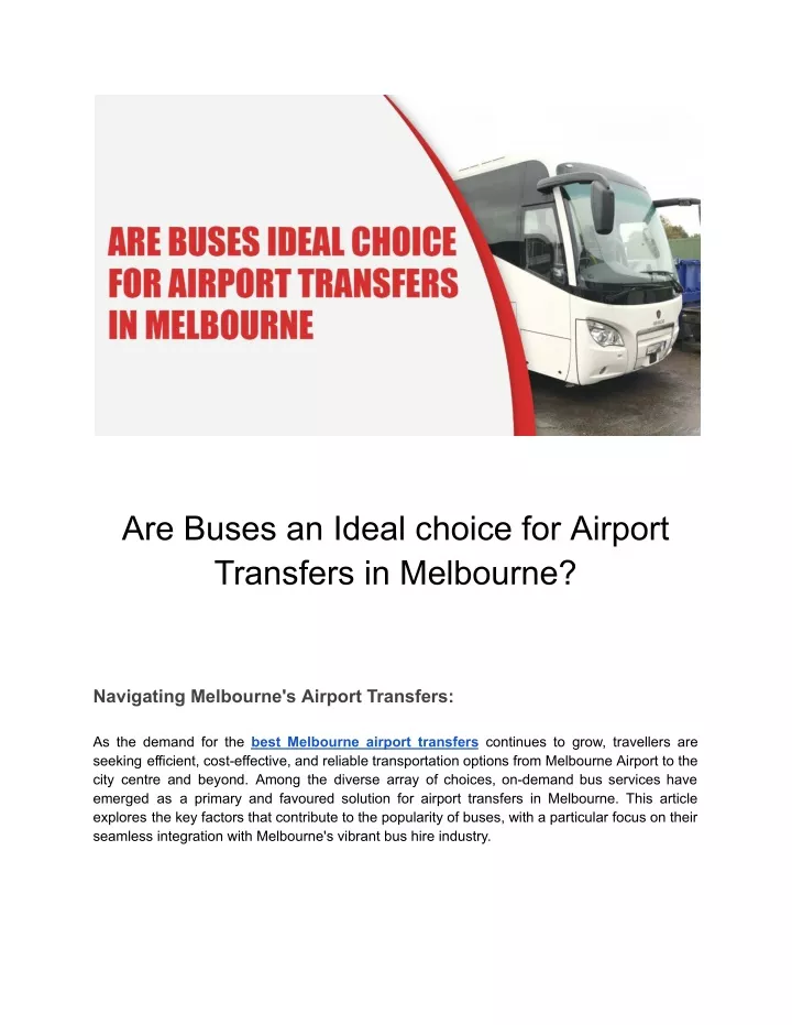 are buses an ideal choice for airport transfers