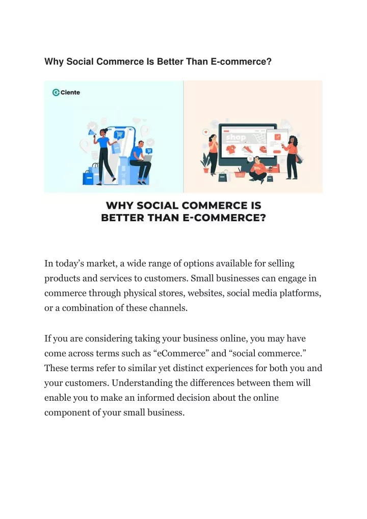 why social commerce is better than e commerce