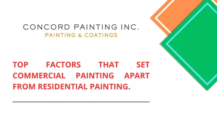 top commercial from residential painting