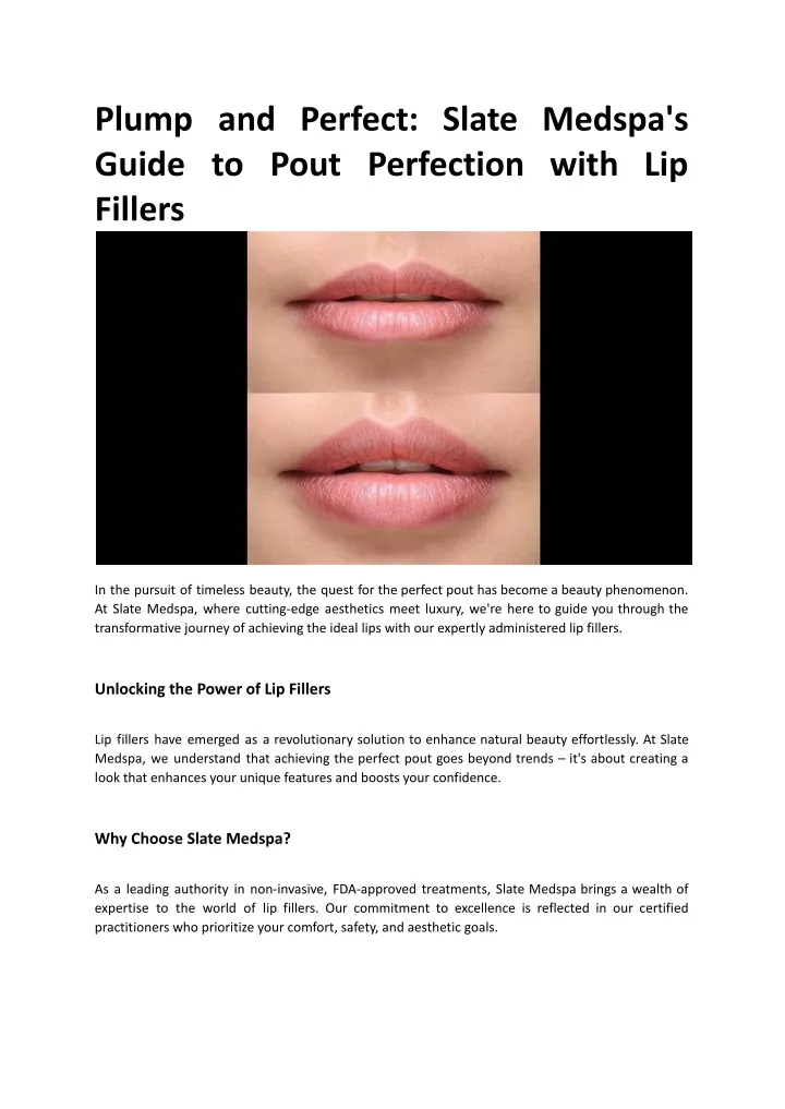 plump and perfect slate medspa s guide to pout