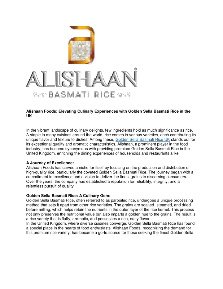 alishaan foods elevating culinary experiences