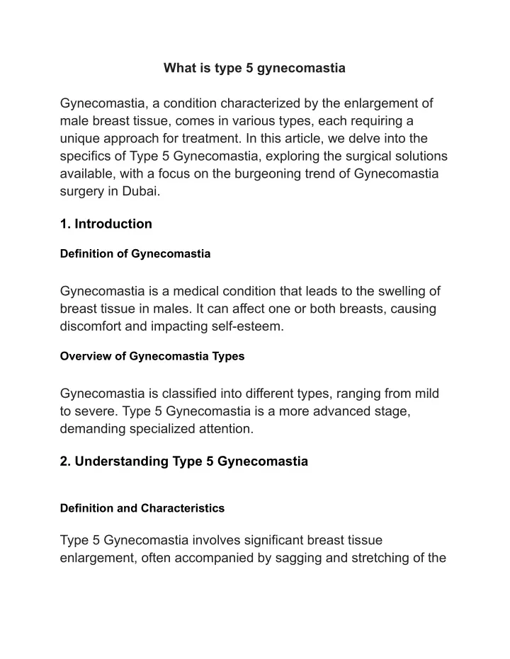 what is type 5 gynecomastia