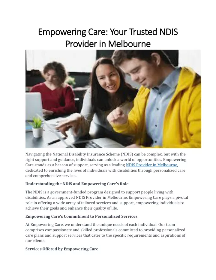 empowering care your trusted ndis empowering care