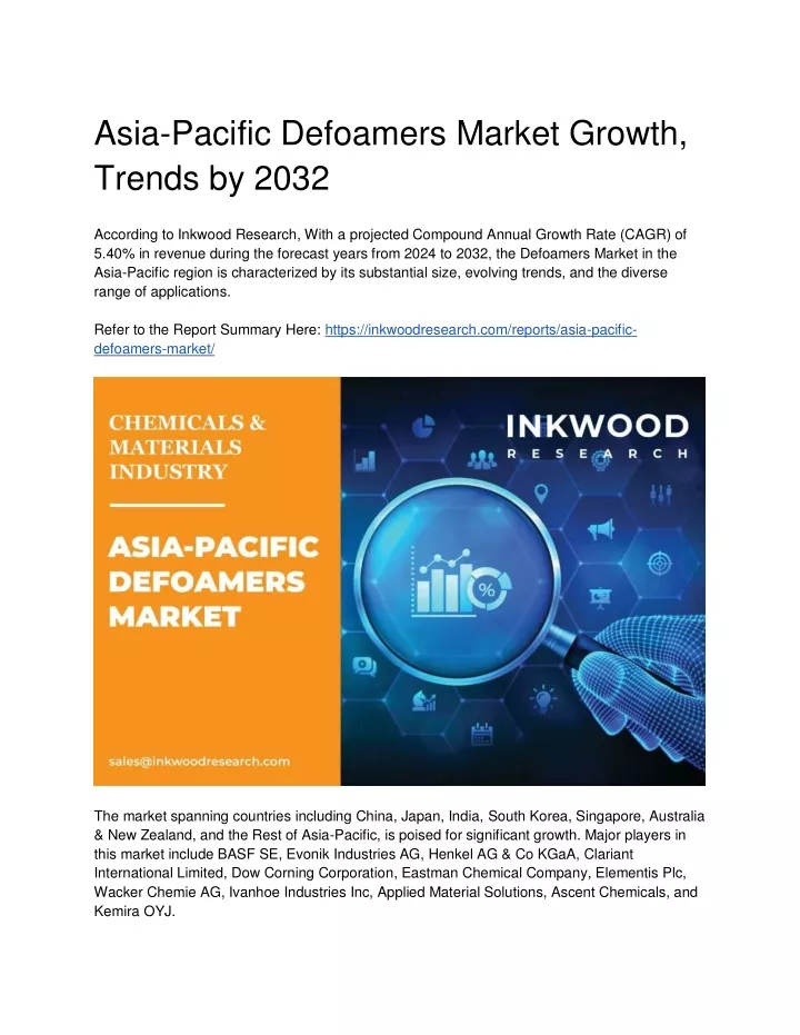 asia pacific defoamers market growth trends