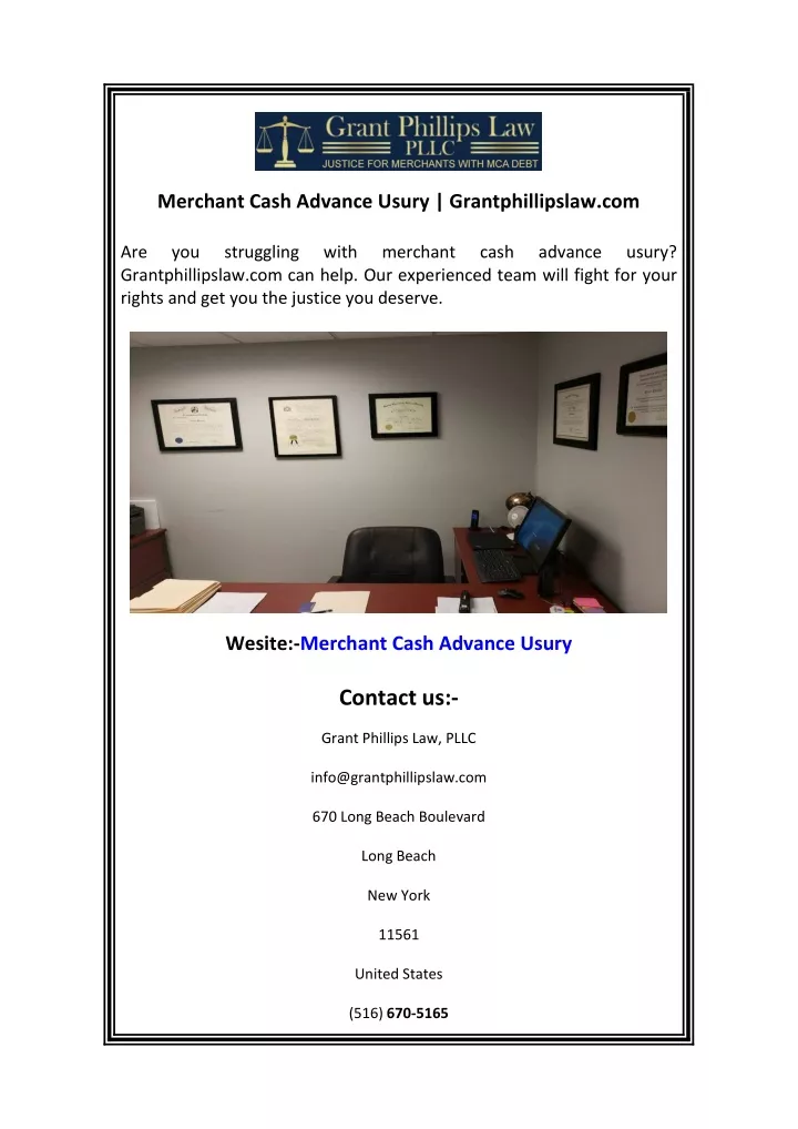 merchant cash advance usury grantphillipslaw com