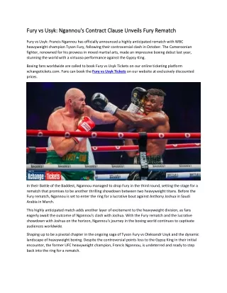 fury fury v vs usyk s usyk ngannou s contract