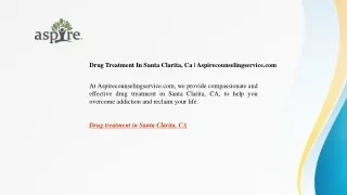 Drug Treatment In Santa Clarita, Ca  Aspirecounselingservice.com