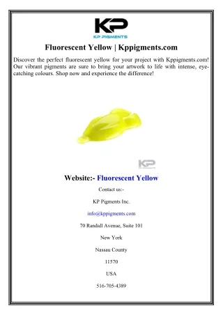 Fluorescent Yellow  Kppigments.com