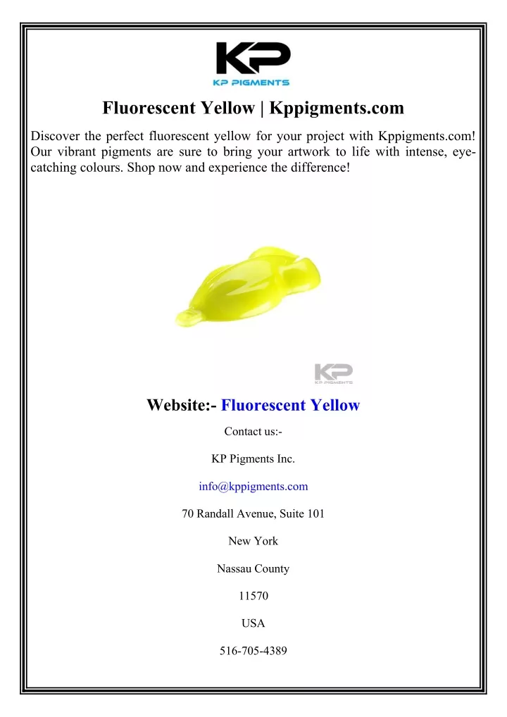 fluorescent yellow kppigments com