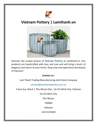 Vietnam Pottery  Lamthanh.vn