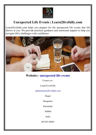 Unexpected Life Events  Learn2livefully.com