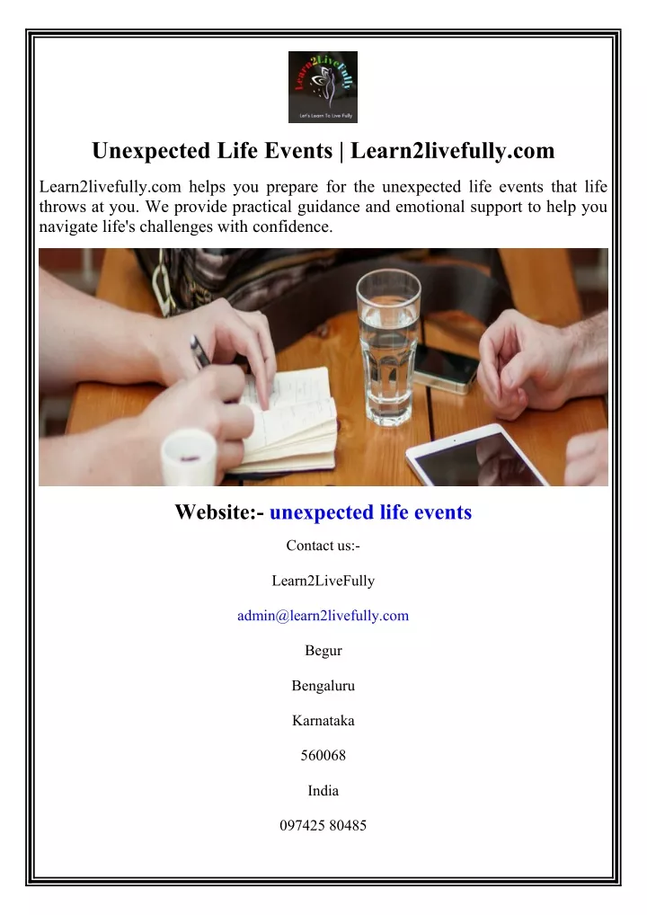 unexpected life events learn2livefully com