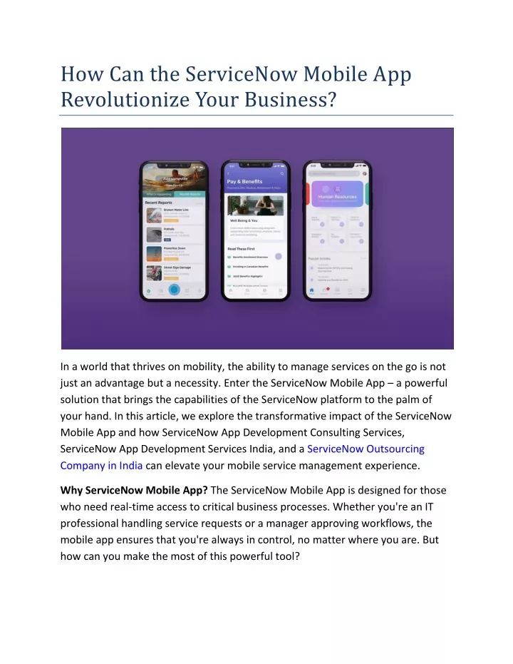 how can the servicenow mobile app revolutionize
