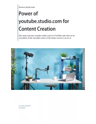 Power of youtube.studio.com for Content Creation