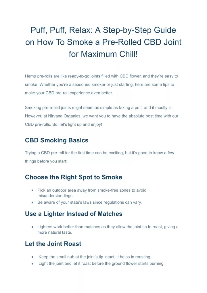 puff puff relax a step by step guide