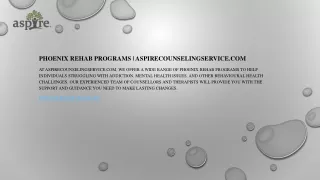 Phoenix Rehab Programs Aspirecounselingservice.com