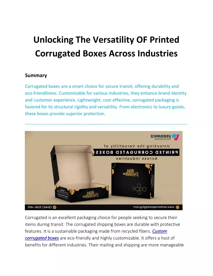 unlocking the versatility of printed corrugated