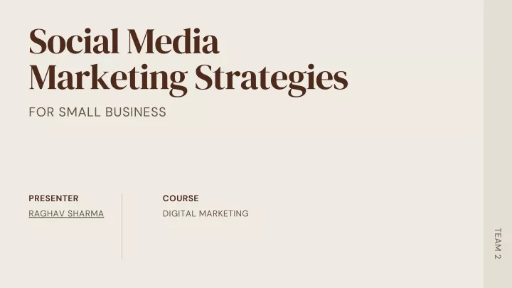 social media marketing strategies for small