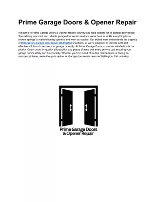 Emergency garage door repair Wellington