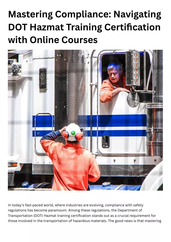 mastering compliance navigating dot hazmat