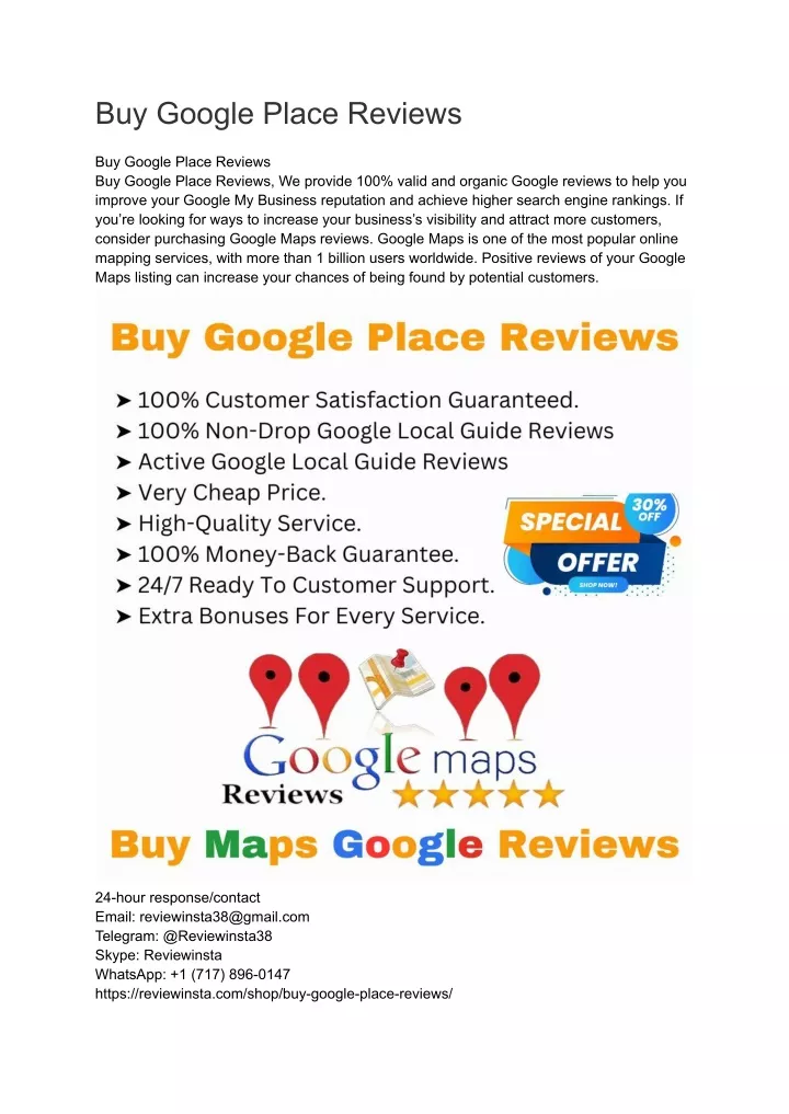 buy google place reviews