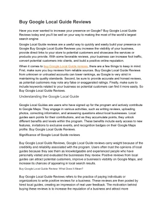buy google local guide reviews