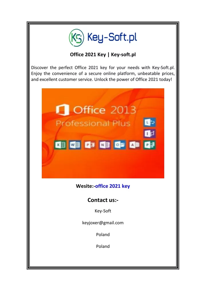 office 2021 key key soft pl