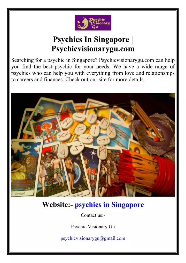 psychics in singapore psychicvisionarygu com