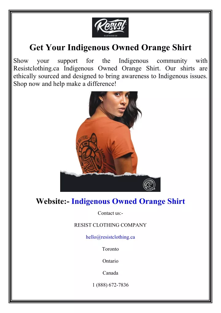 get your indigenous owned orange shirt