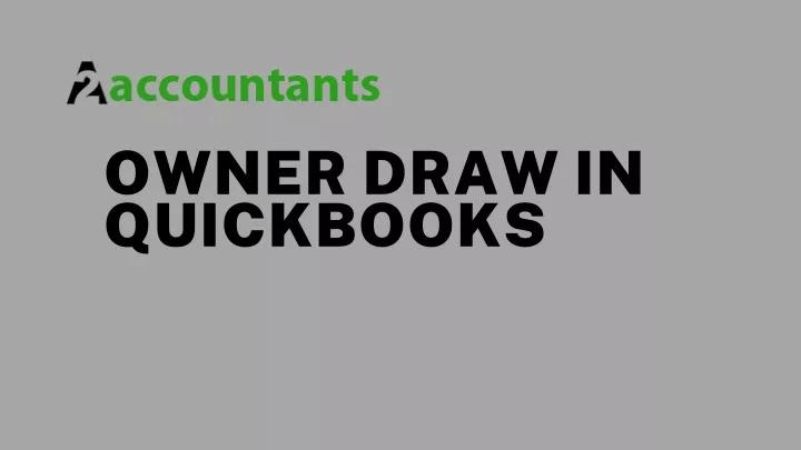 owner draw in quickbooks