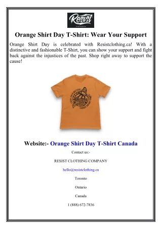 Orange Shirt Day T-Shirt Wear Your Support