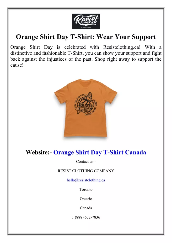 orange shirt day t shirt wear your support