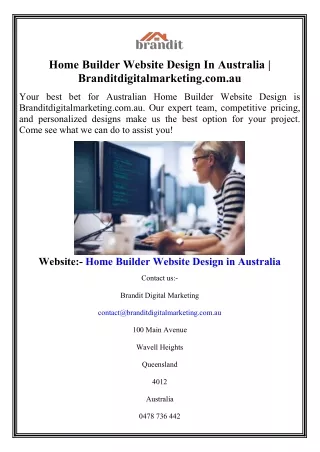 Home Builder Website Design In Australia  Branditdigitalmarketing.com.au