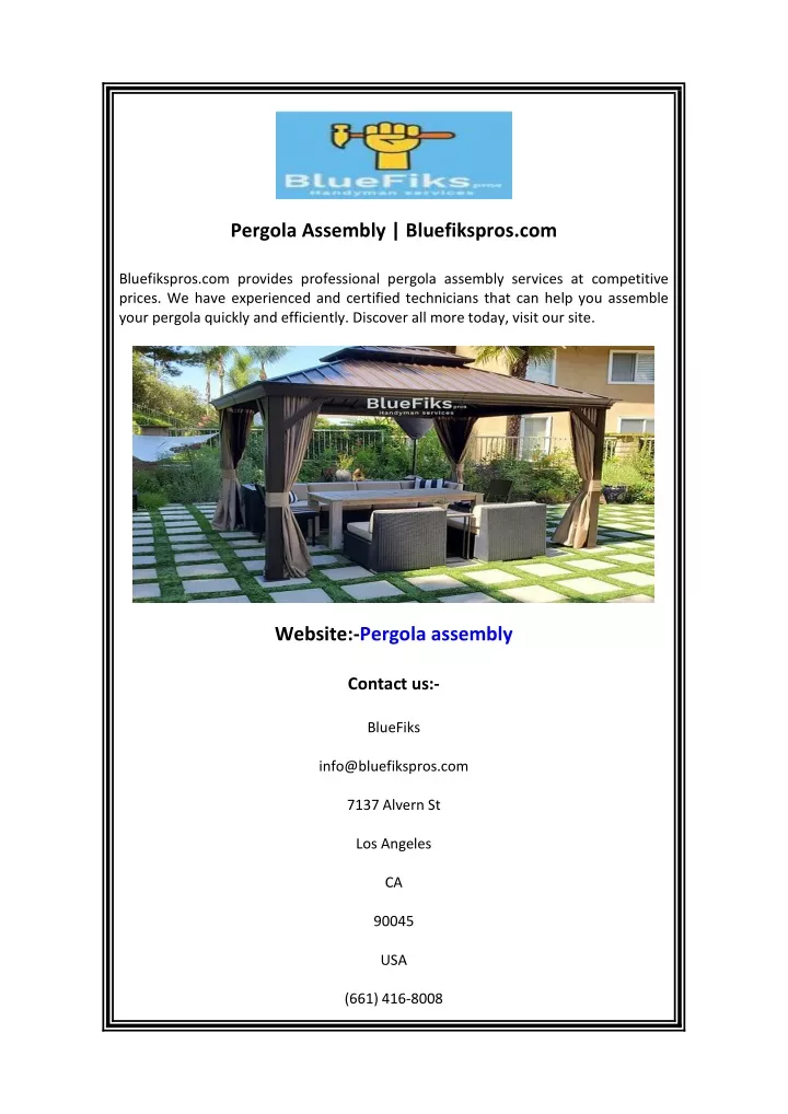 pergola assembly bluefikspros com