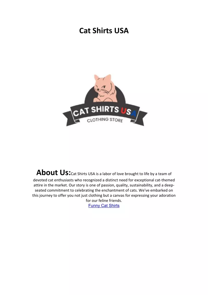 cat shirts usa