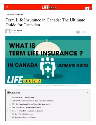 Term Life Insurance in Canada - The Ultimate Guide for Canadian