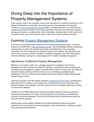 diving deep into the importance of property