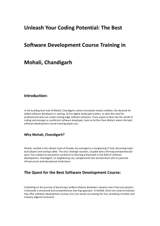 software development course