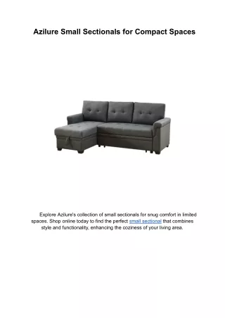 Azilure Small Sectionals for Compact Spaces