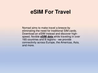 eSIM For Travel