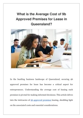 What is the Average Cost of 9b Approved Premises for Lease in Queensland?