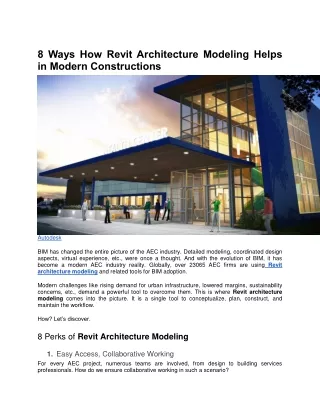 Revit Architecture Modeling