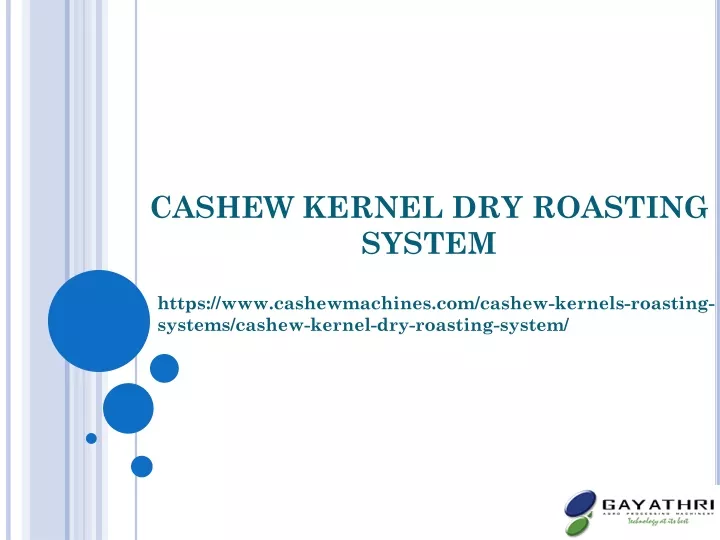 cashew kernel dry roasting system