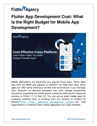 flutter app development cost what is the right